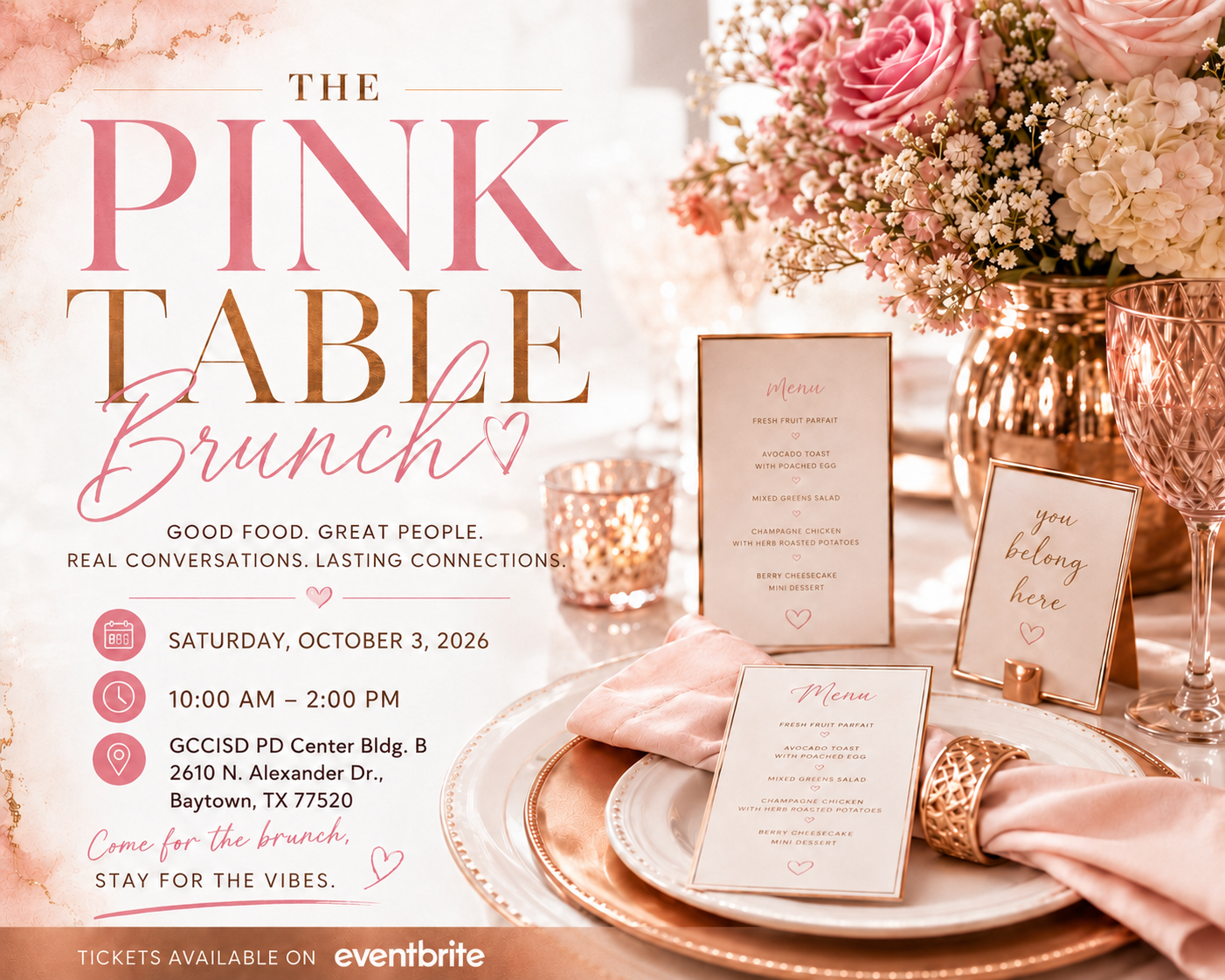 The Pink Table Brunch — October 3, 2026